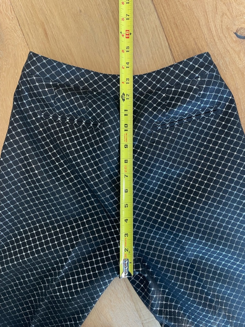 St. John Emma Trousers Black with Silver Diamond Grid - Picture 6 of 6